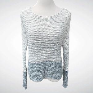 Retrod Open Knit Colorblock Pullover Sweater Long Sleeves